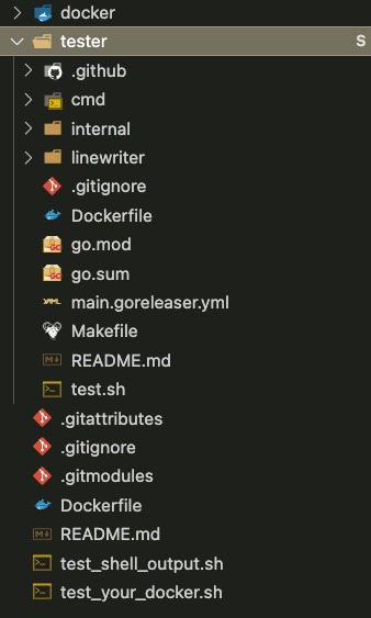 docker-tester 测试项目目录结构